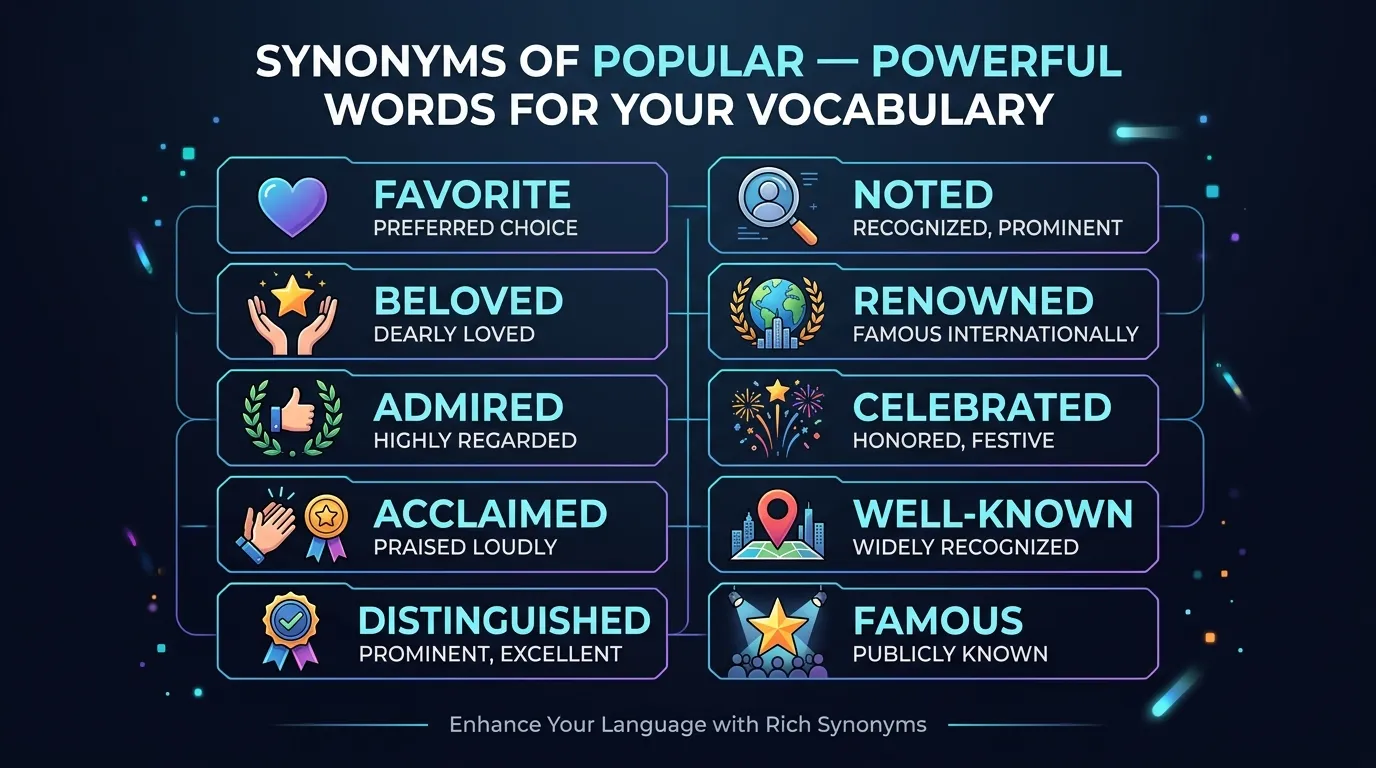 Synonyms of Popular