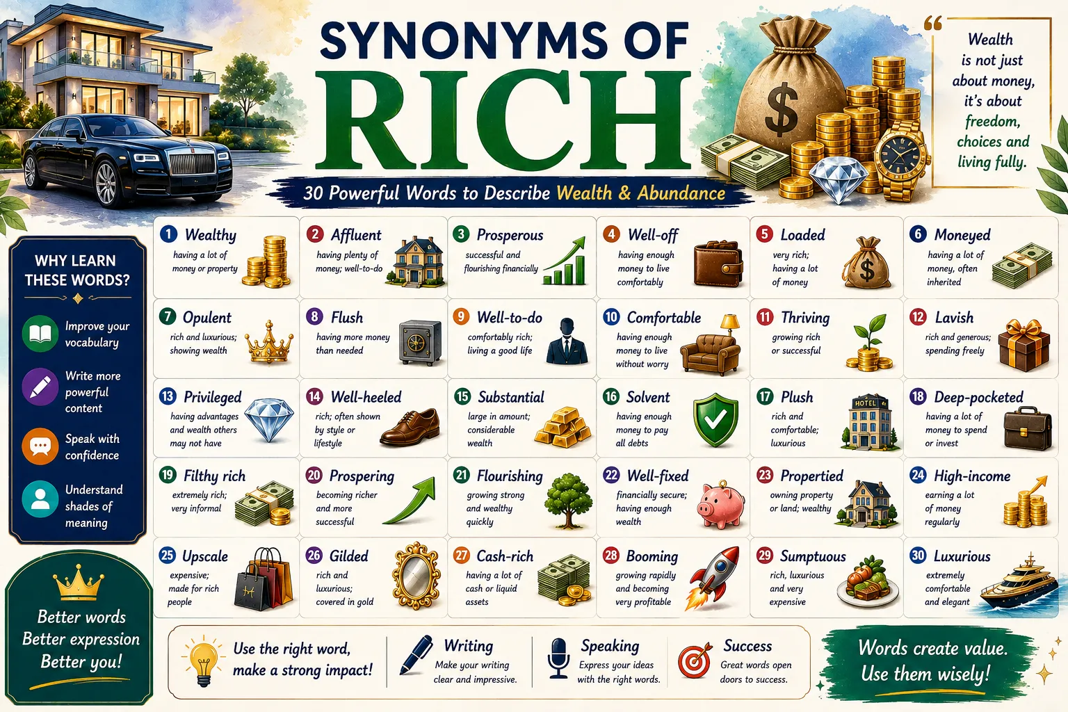Synonyms for rich