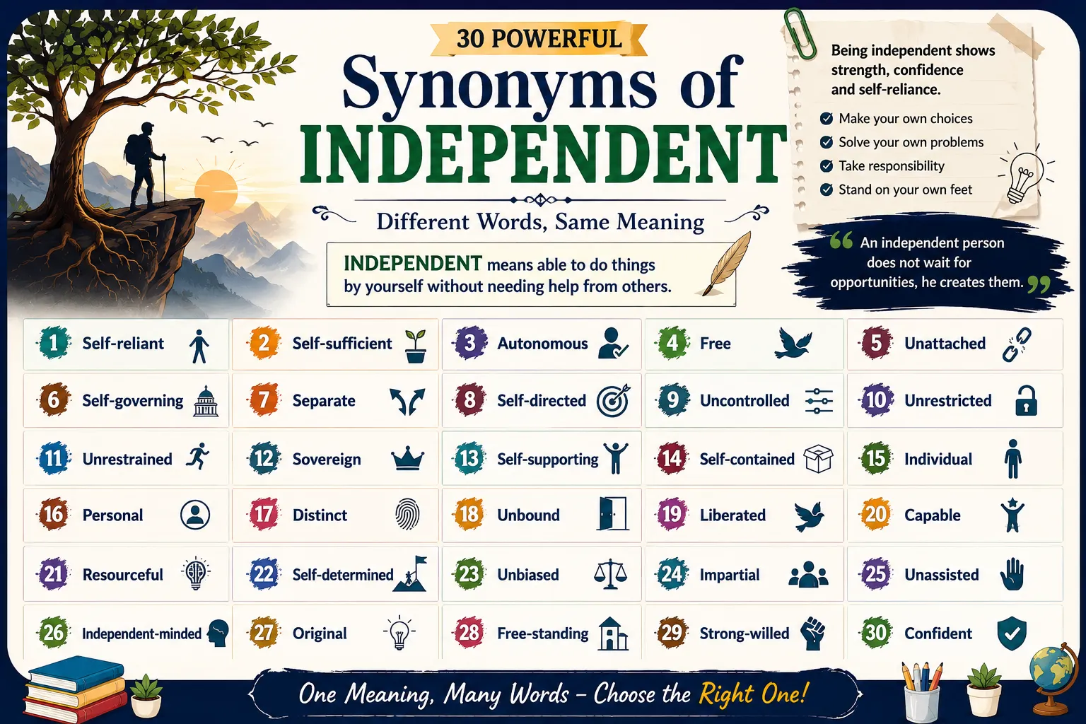 synonyms for independent