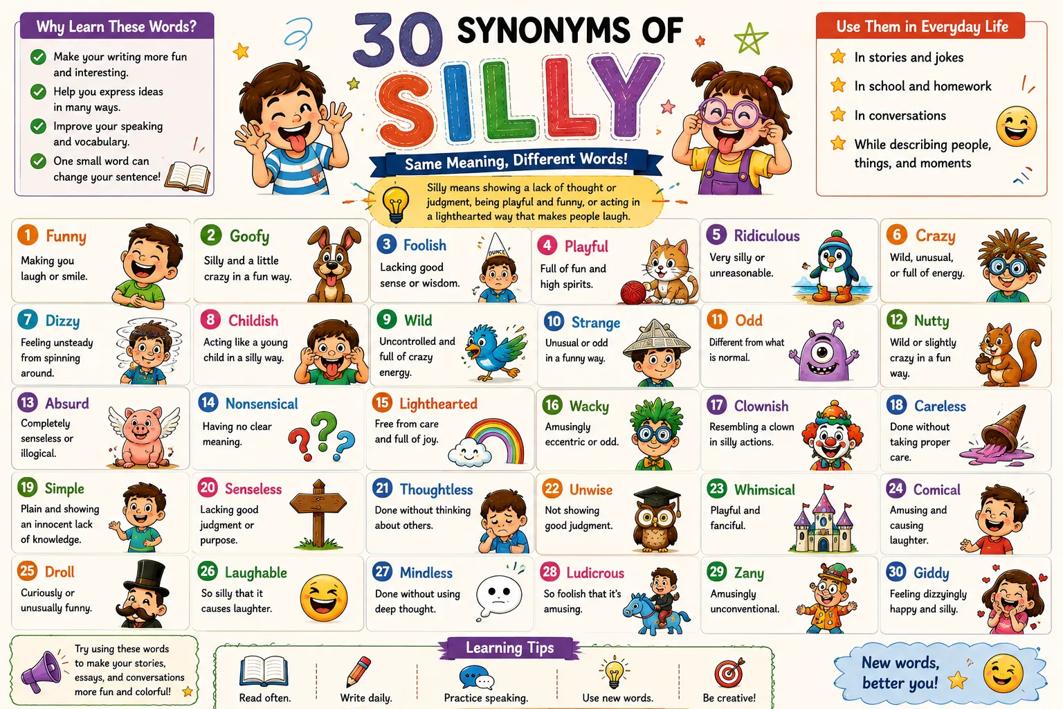 synonyms for silly