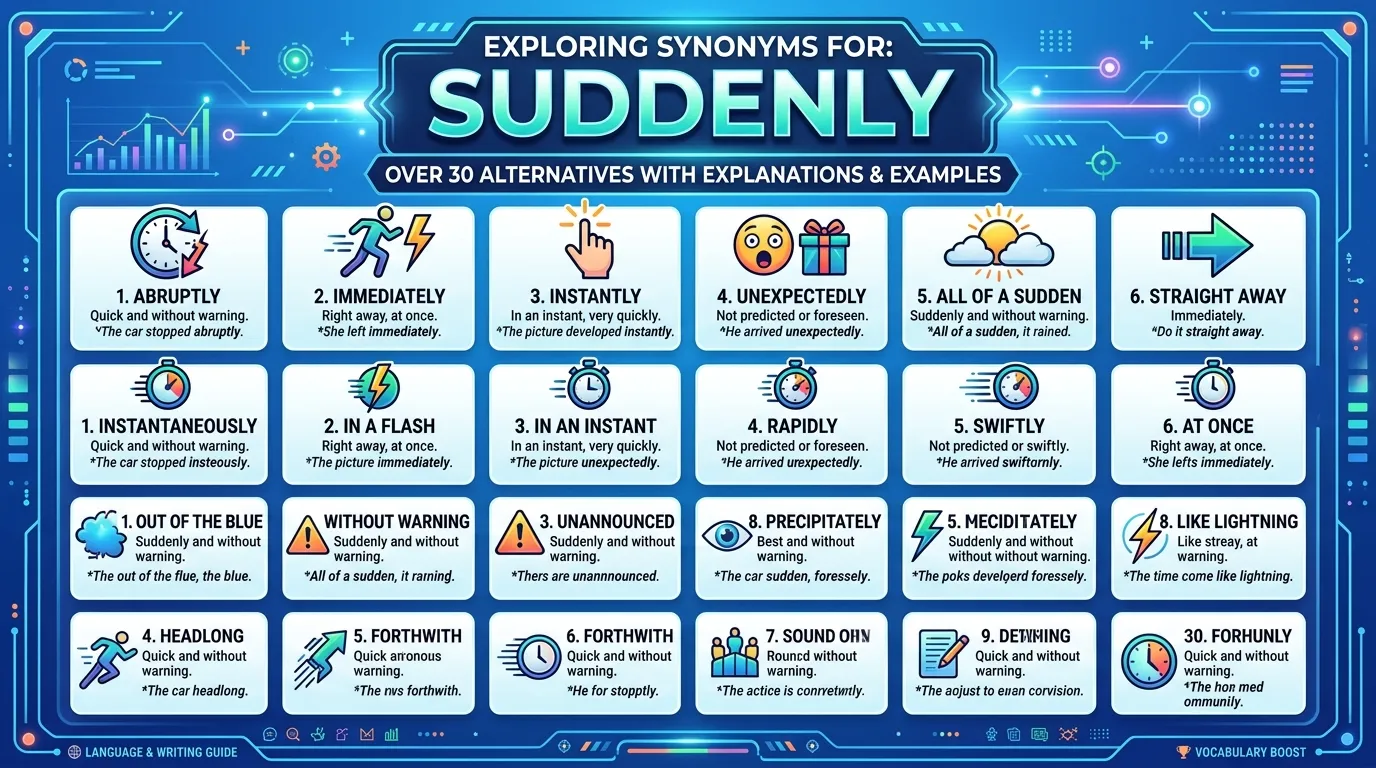 synonyms for suddenly