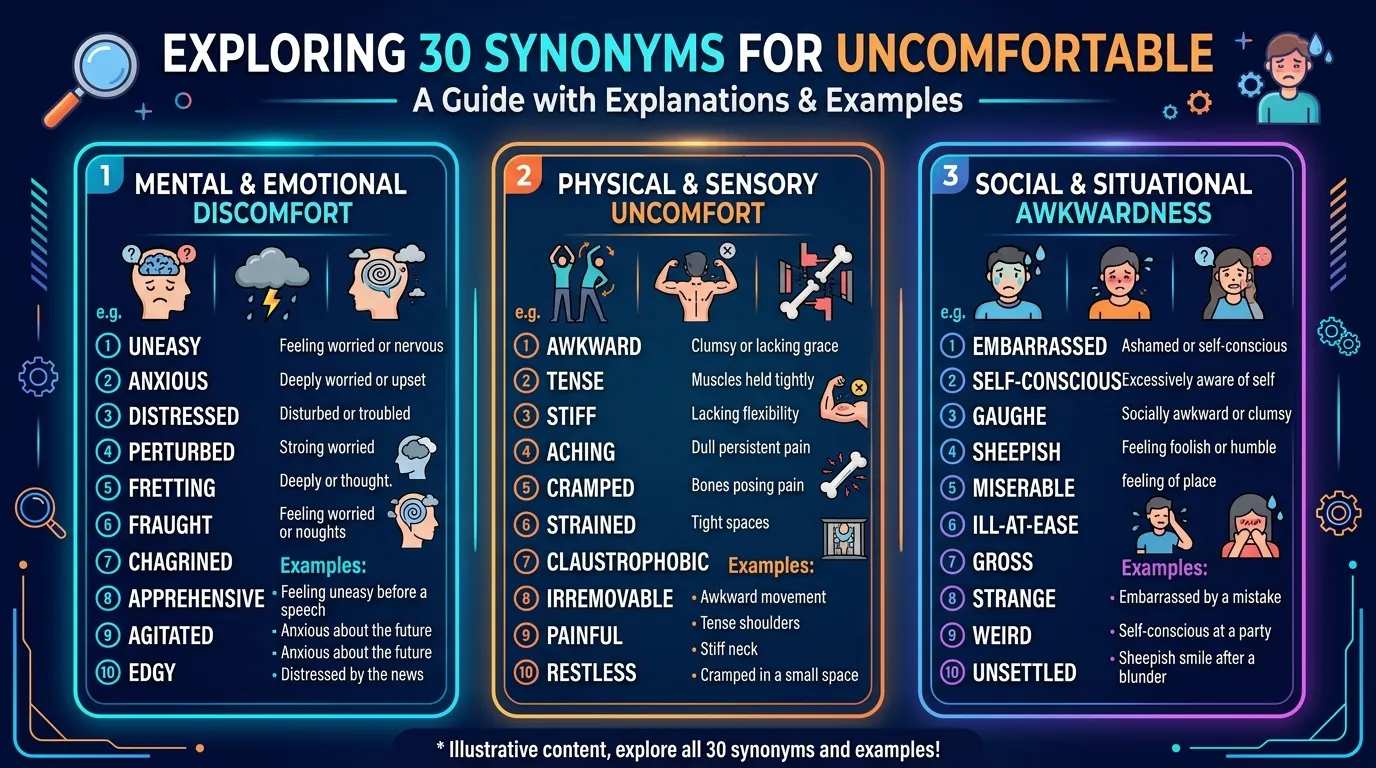 synonyms for uncomfortable