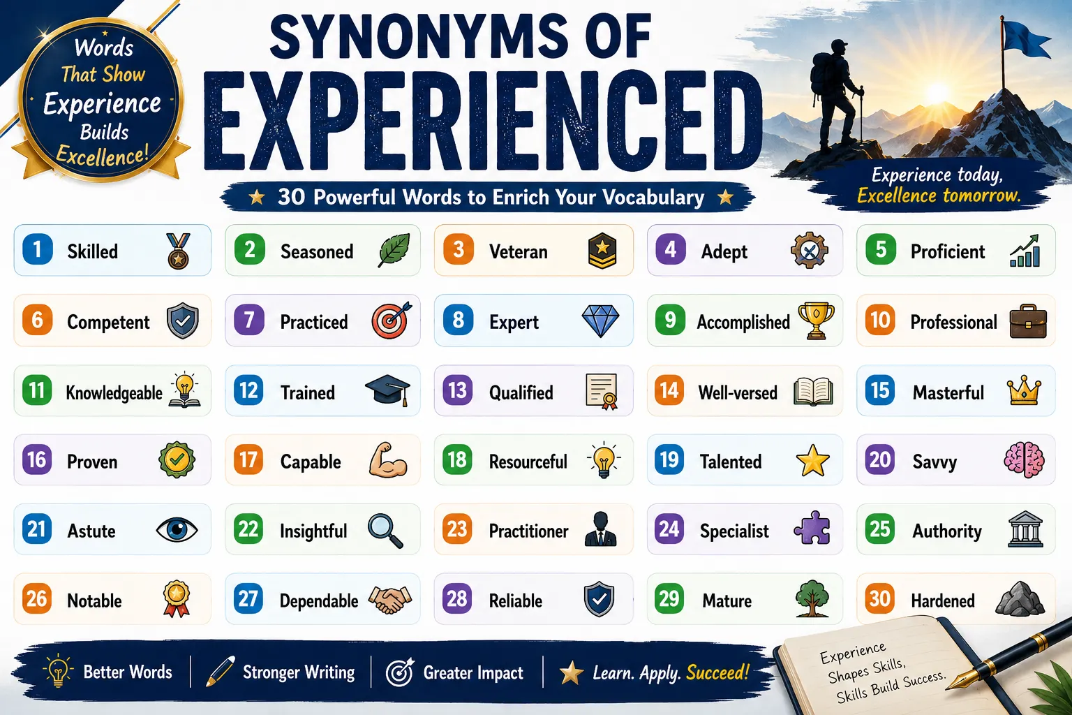 synonyms of experienced