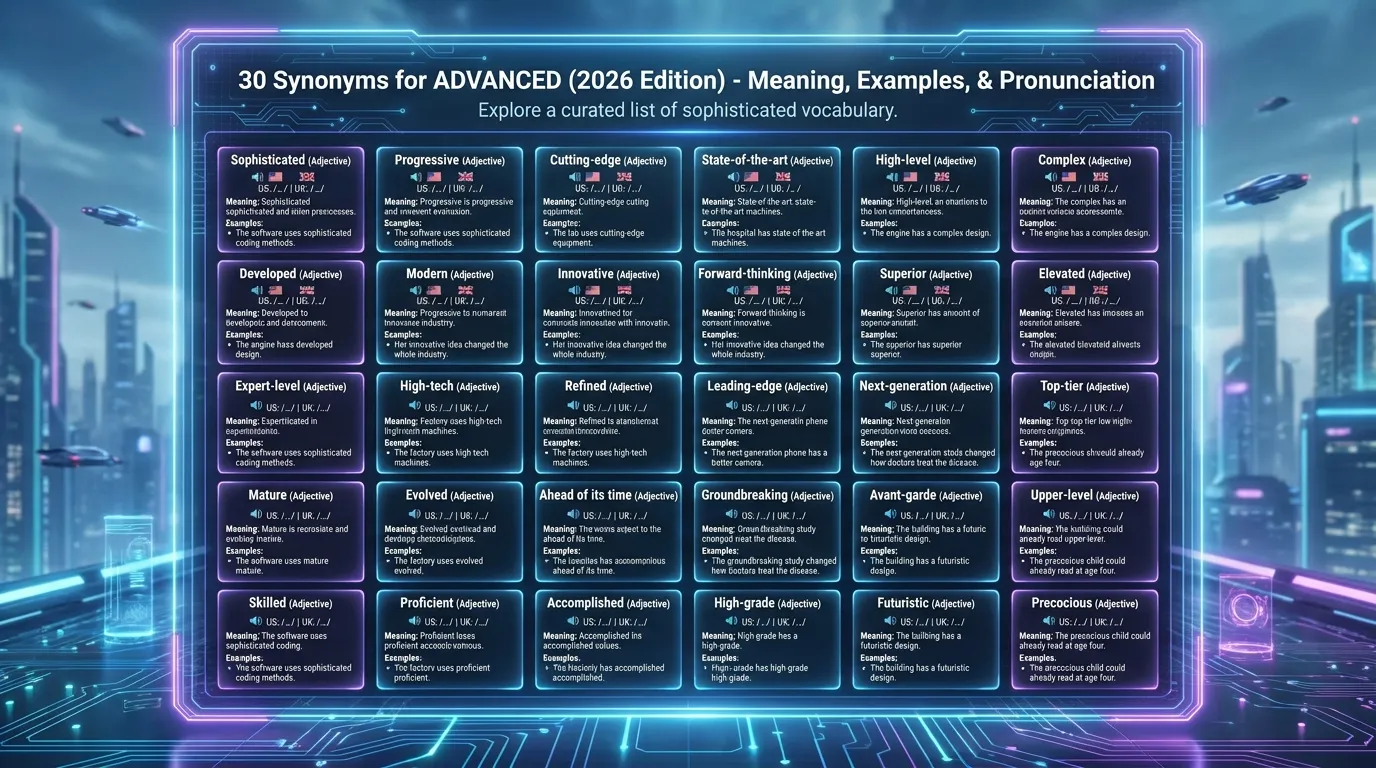 synonyms for advanced