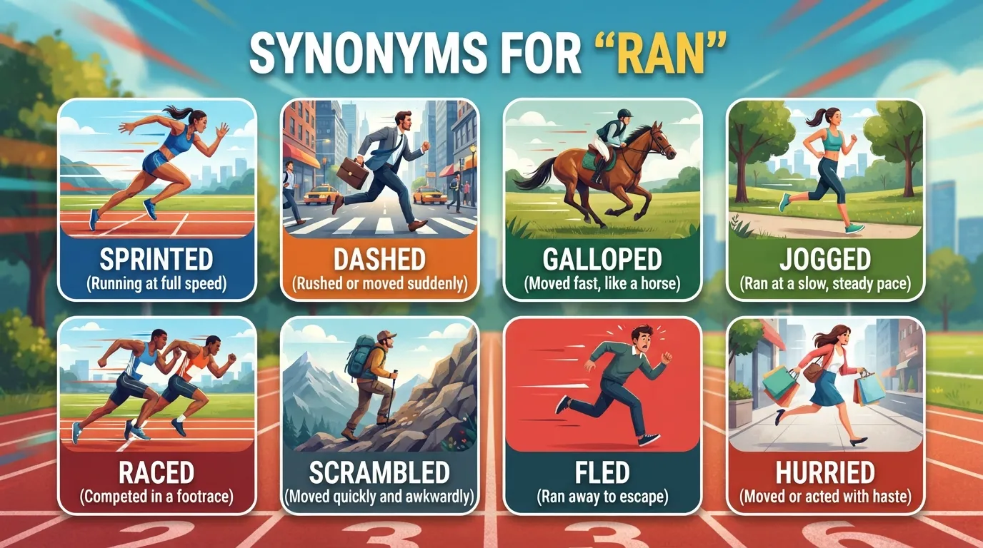 synonyms for ran