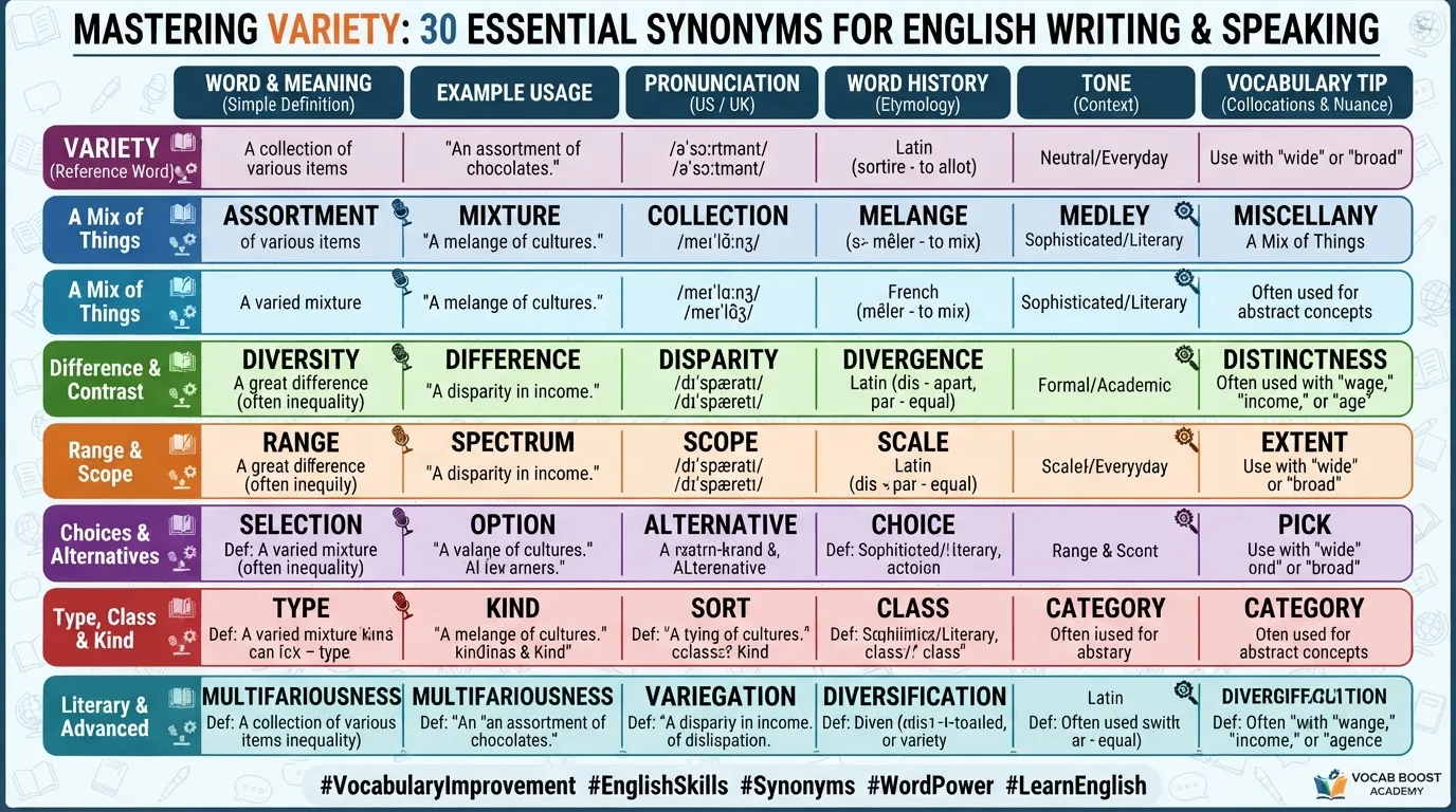 synonyms for variety