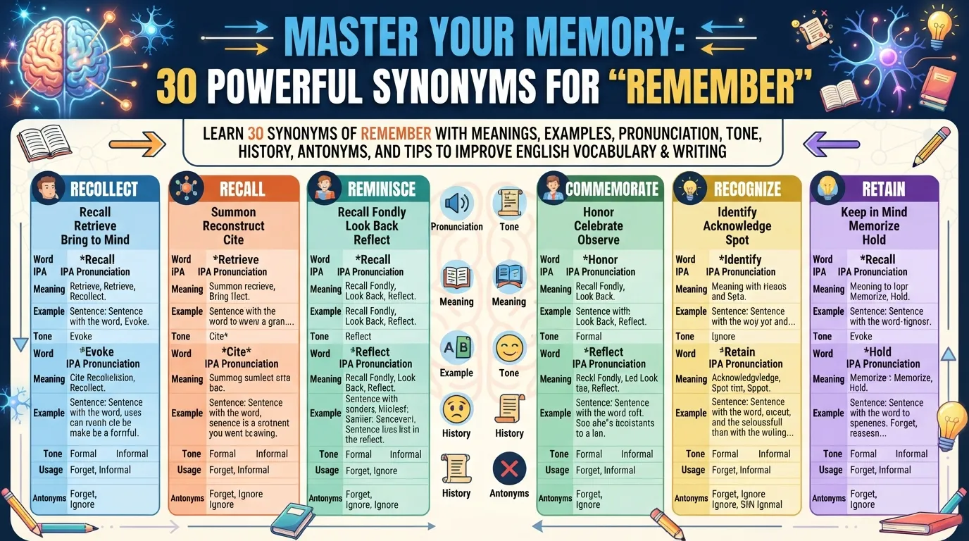 Synonyms of Remember