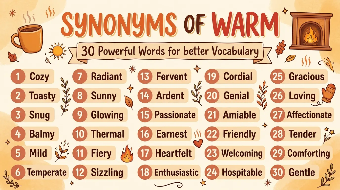 Synonyms of Warm